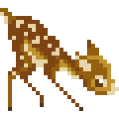 Obraz premium Deer cartoon icon in pixel style