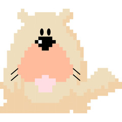 Dog cartoon icon in pixel style