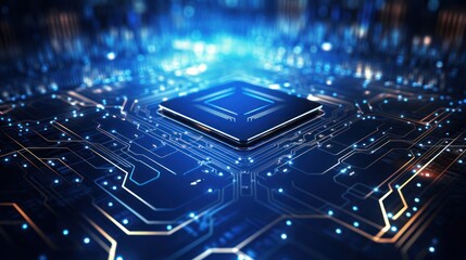 Abstract digital blue circuit backdrop. 