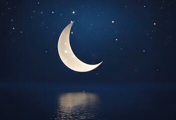 Naklejka na ściany i meble Arabic background Fitr religion moon Islamic text sky Eid space Eid Crescent dark Adha blue free well