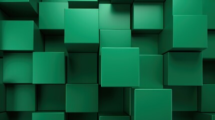 Abstract rectangular box geometric green background. 
