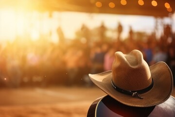 Country music festival live concert with acoustic guitar, 