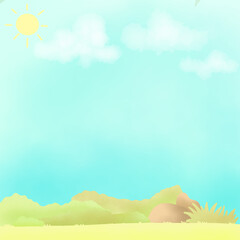 summer background with sun and clouds