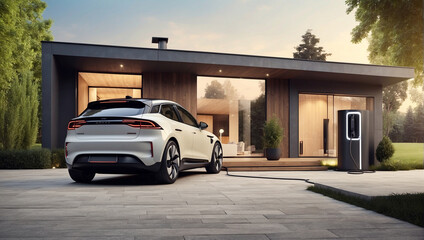 Luxury house and car HD wallpaper