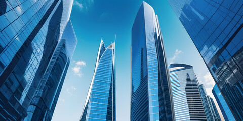 BLUE BUSINESS CORPORATE BUILDINGS BACKGROUND