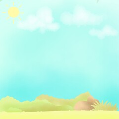 summer background with sun and clouds