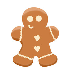 Gingerbread man watercolor illustration