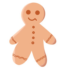 Gingerbread man watercolor illustration