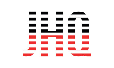 JHQ three initial letter iconic line negative space minimal logo design vector template. monogram, abstract, wordmark, business, typography, minimalist, brand, company, flat, modern, unique, simple