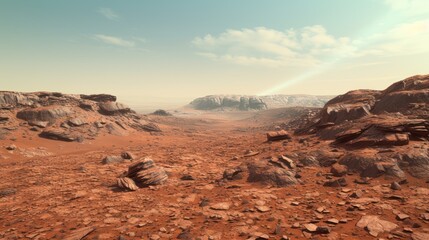 Fototapeta premium education with space concept,Surface of the planet Mars. 