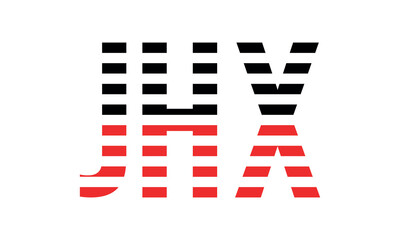 JHX three initial letter iconic line negative space minimal logo design vector template. monogram, abstract, wordmark, business, typography, minimalist, brand, company, flat, modern, unique, simple