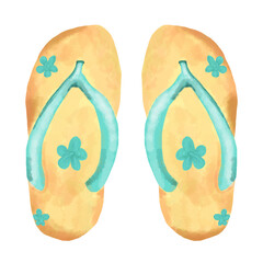 Blue flip flops