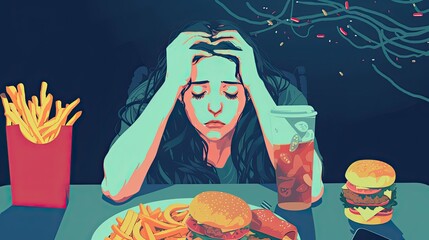Banner Design for Binge Eating Disorder Mental Issue