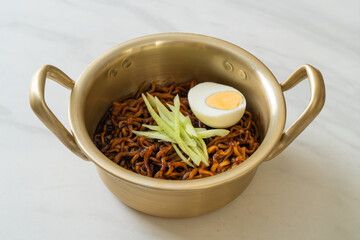 Korean Instant Noodle with Black Bean Sauce (Jajangmyeon or JJajangmyeon)