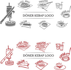 set of icons DÖNER KEBAP