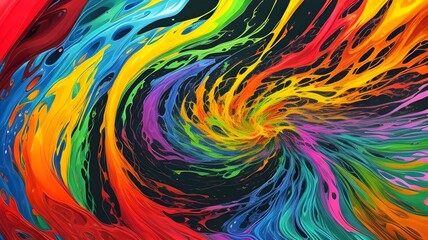 Mesmerizing palette: Generative AI crafts fluid waves of yellow, red, green, and blue.