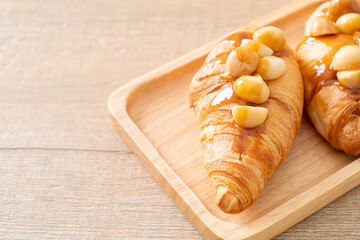 croissant with macadamia and caramel