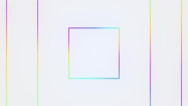 abstract rainbow square motion design white corporate background seamless looping animation