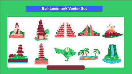 Bali Landmark Vector Set
