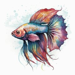 Fototapeta premium goldfish. colorful goldfish digital illustration