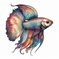 Fototapeta premium goldfish. colorful goldfish digital illustration