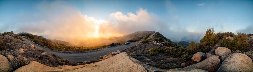 
Santa Barbara Mountains, Summit, Fog, Sunset, High Altitude, Outdoor Sports, Hiking, Climbing,...