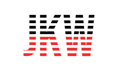 JKW three initial letter iconic line negative space minimal logo design vector template. monogram, abstract, wordmark, business, typography, minimalist, brand, company, flat, modern, unique, simple