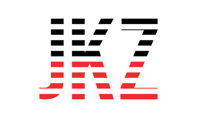JKZ three initial letter iconic line negative space minimal logo design vector template. monogram, abstract, wordmark, business, typography, minimalist, brand, company, flat, modern, unique, simple