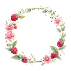 raspberry-floral-frame-minimalist-style-blooms-and-berries-positioned-symmetrically-negative