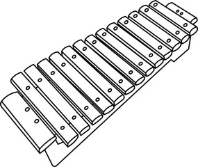 Electric Guitar Outline Illustration Vector