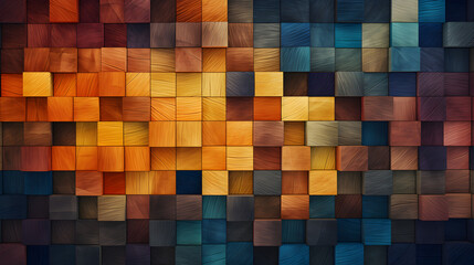 A colorful wallpaper with a wooden block pattern,,
A Symphony of Colors in Wooden Patterns
