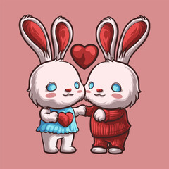 Bunny Love mascot great illustration for your branding business