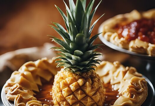 image Pie Closeup golden Pineapple