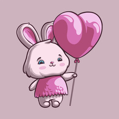 Obraz na płótnie Canvas Bunny Love mascot great illustration for your branding business