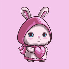 Bunny Love mascot great illustration for your branding business