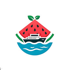  design sailing boat shape watermelon