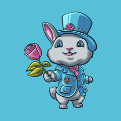 Bunny Love mascot great illustration for your branding business