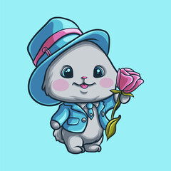 Bunny Love mascot great illustration for your branding business