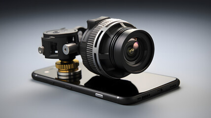Camera lens attached to phone