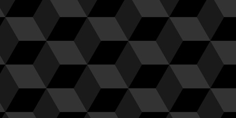 Abstract cubes geometric tile and mosaic wall or grid backdrop hexagon technology wallpaper background. Black and gray geometric block cube structure backdrop grid triangle texture vintage design.