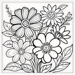Floral coloring book pages for children and adults
