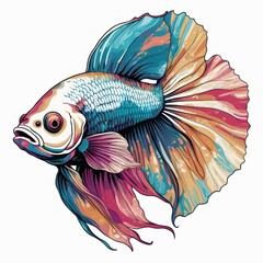 Fototapeta premium goldfish. colorful goldfish digital illustration