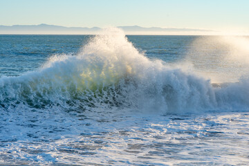 Waves, Green Waves, Sandspit, Santa Barbara Harbor, Breaking Waves, Ocean, Water, Sea, Surf, Coastal, Santa Barbara