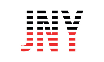 JNY three initial letter iconic line negative space minimal logo design vector template. monogram, abstract, wordmark, business, typography, minimalist, brand, company, flat, modern, unique, simple