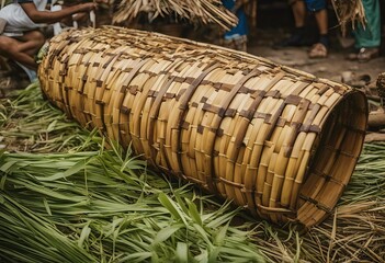 casing lemang malaysia bamboo known melaka june 2022 food local - obrazy, fototapety, plakaty