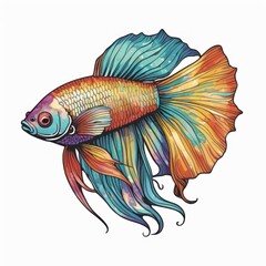Fototapeta premium goldfish. colorful goldfish digital illustration