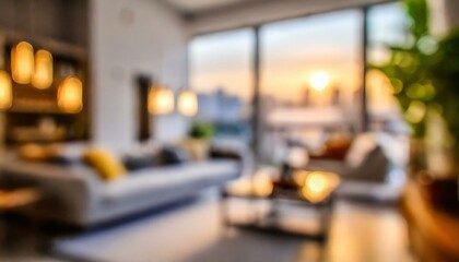 modern living room, blurred modern apartment interior background, blurred living room background, Ai Generate - obrazy, fototapety, plakaty