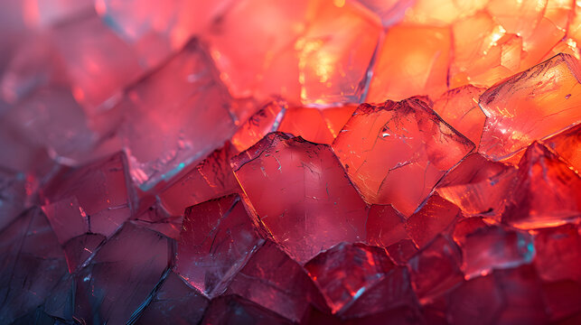 Close Up of Red and Pink Glass Object