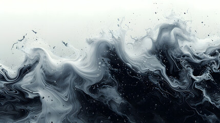 A Black and White Photo of a Wave - obrazy, fototapety, plakaty
