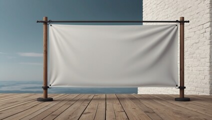 Craft a minimalist and simple white banner with a blank space for a real photo